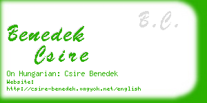 benedek csire business card